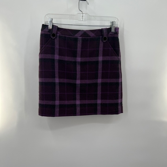 Loft Tweed Purple Skirt Size 4P - Picture 2 of 7